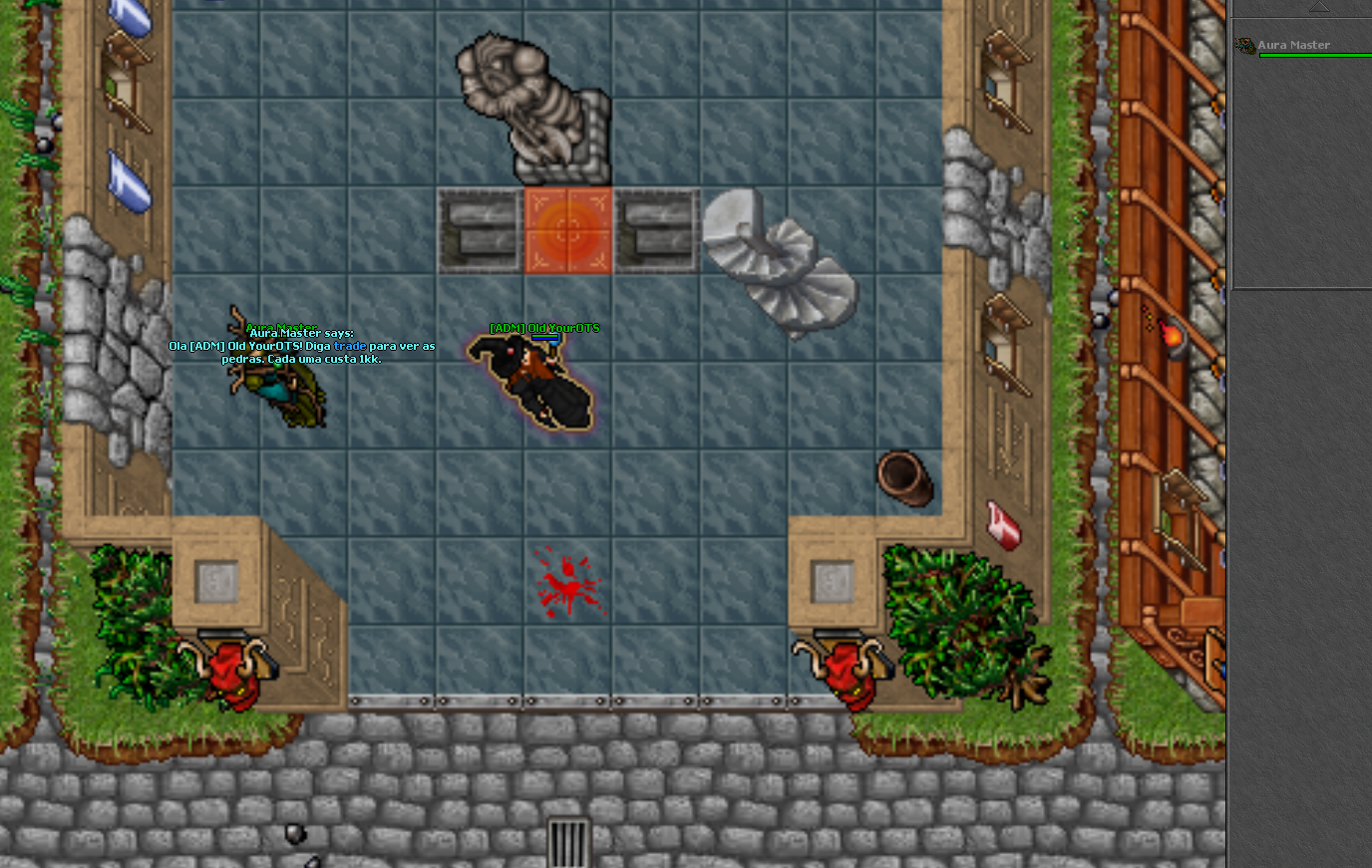 Aura Master no jogo oferecendo as pedras por 1kk
