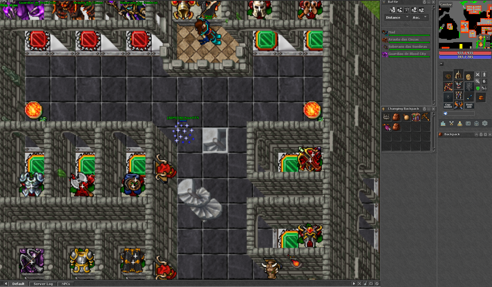 Bloody City, cidade principal do OldStyller: NPC Mad e portais dos bosses